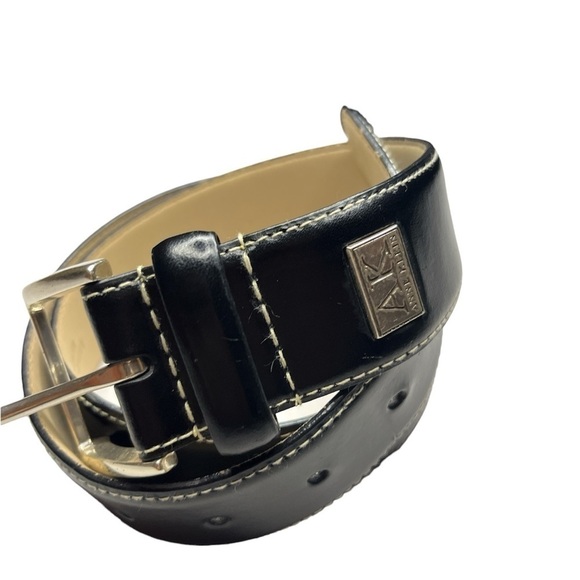 Anne Klein black silver leather vintage boho Y2K belt Size Small/Medium - Picture 1 of 15